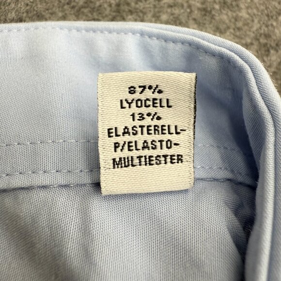 Calvin Klein Men's Active Performance Dress Shirt Blue 16-16.5 36/37, L, NEW - Picture 6 of 12
